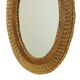 Oval Vintage Mirror Rattan and Teak Boho Style Fifties 51cm