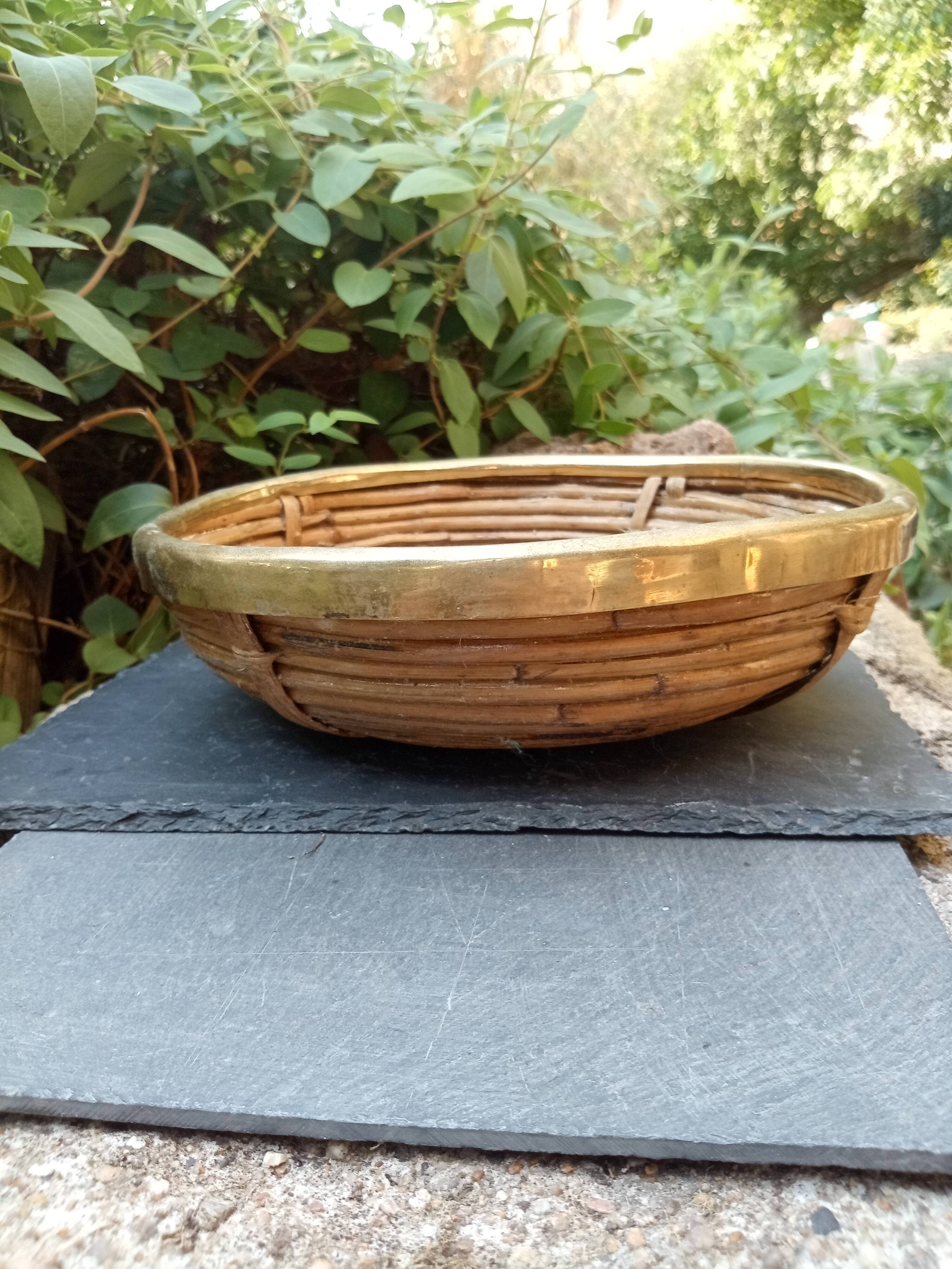 Gabriella Crespi brass wicker basket from the 1960s.
