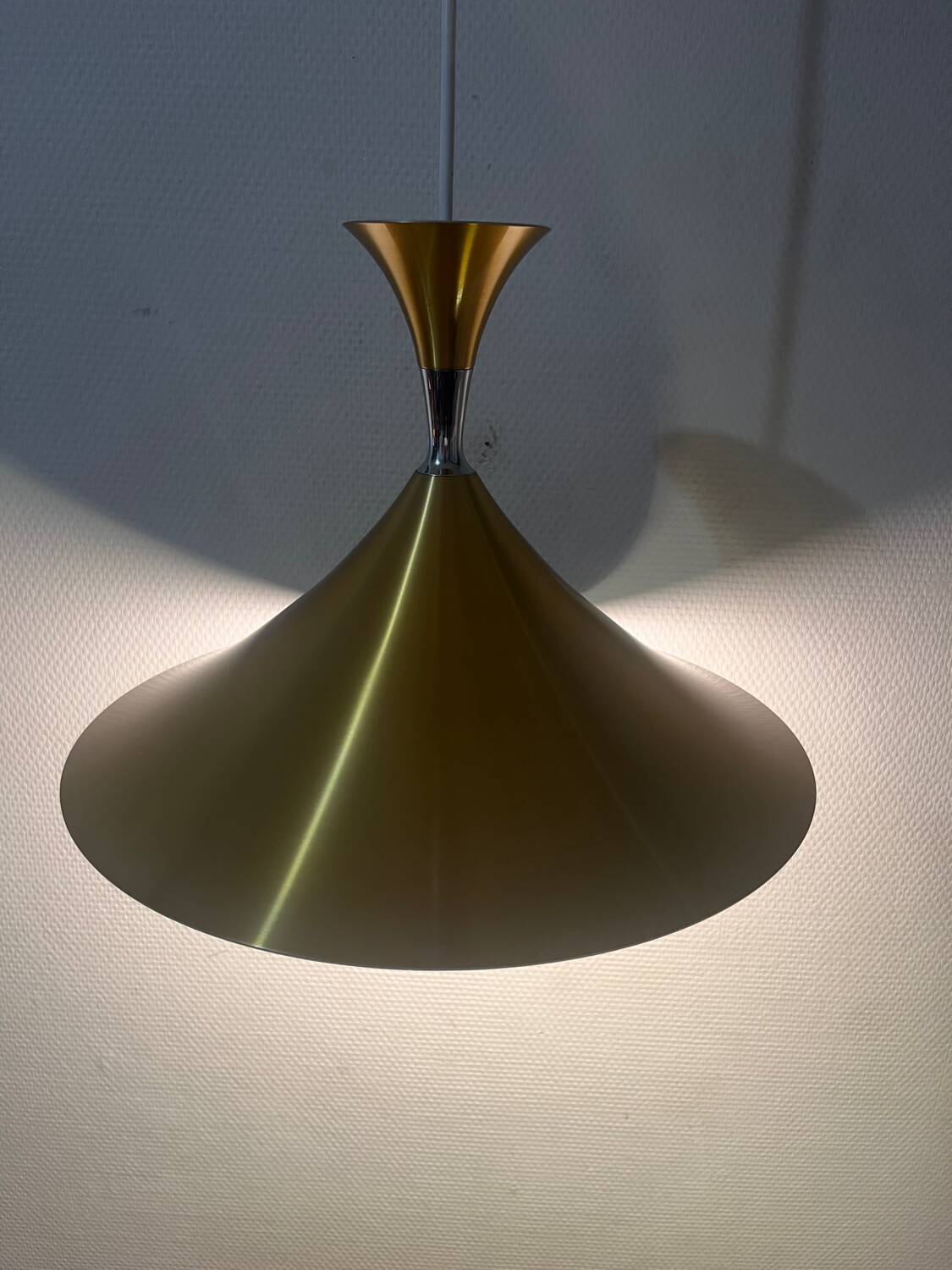 Gold-tone metal pendant light, 1960s