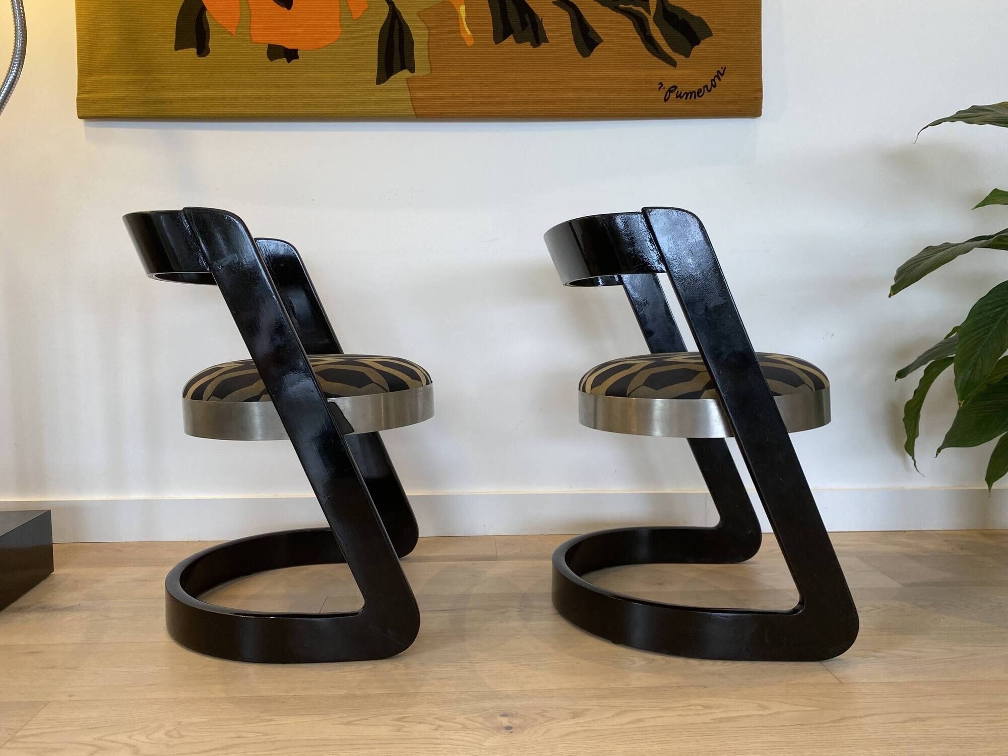 Pair of chairs by Willy Rizzo for Mario Sabot. Italy 1960