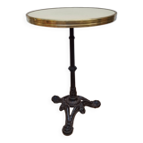 Antique 50s tripod bistro table, cream, 74 cm