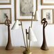Italian three-headed brass lamp, 50s design