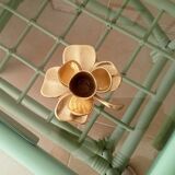 Vintage hand-to-hand flower candle holder 70s