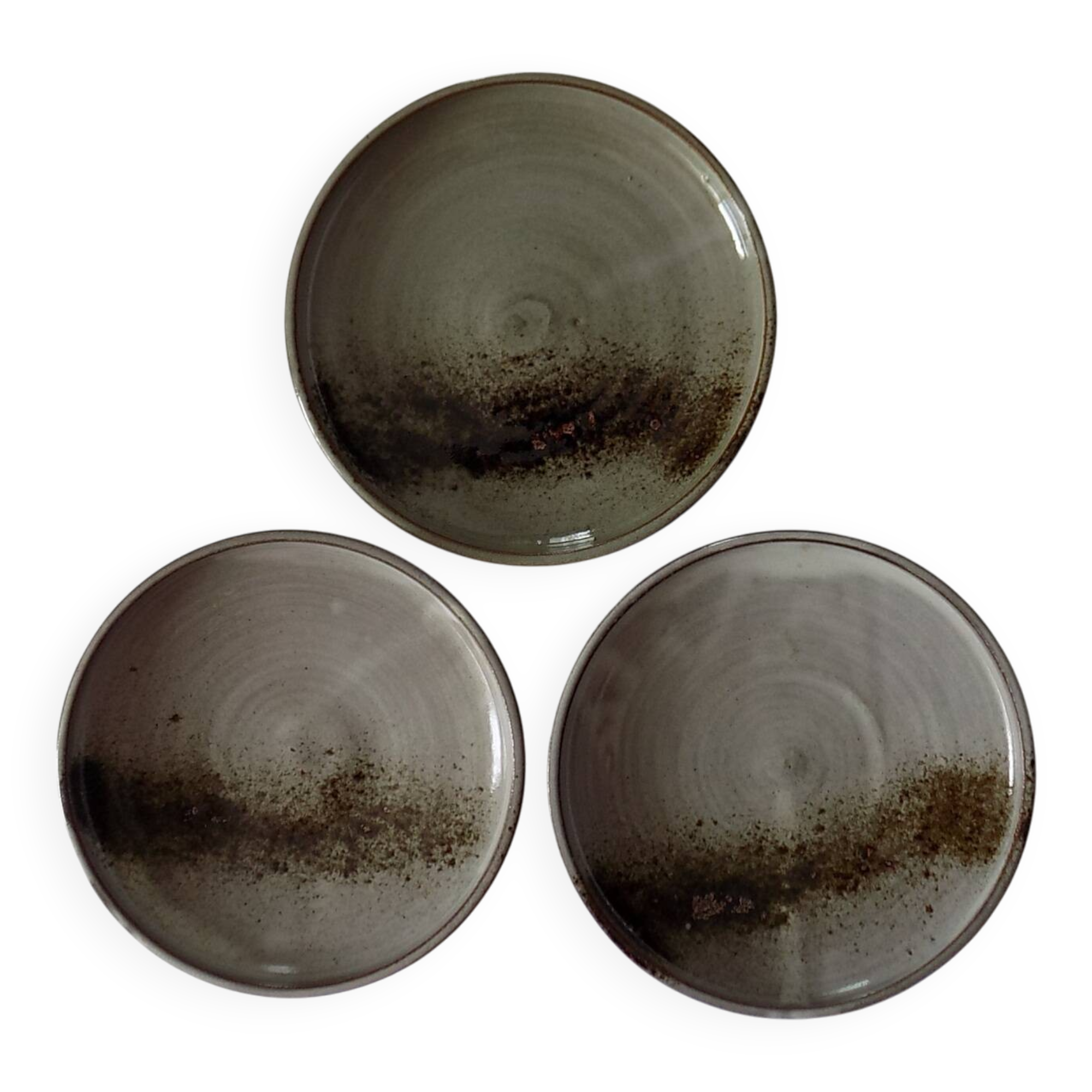 3 assiettes à dessert - atelier Chantal et Thierry Robert