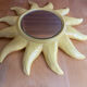 Vintage Yellow Ceramic Sun Mirror D. DINIS #E067