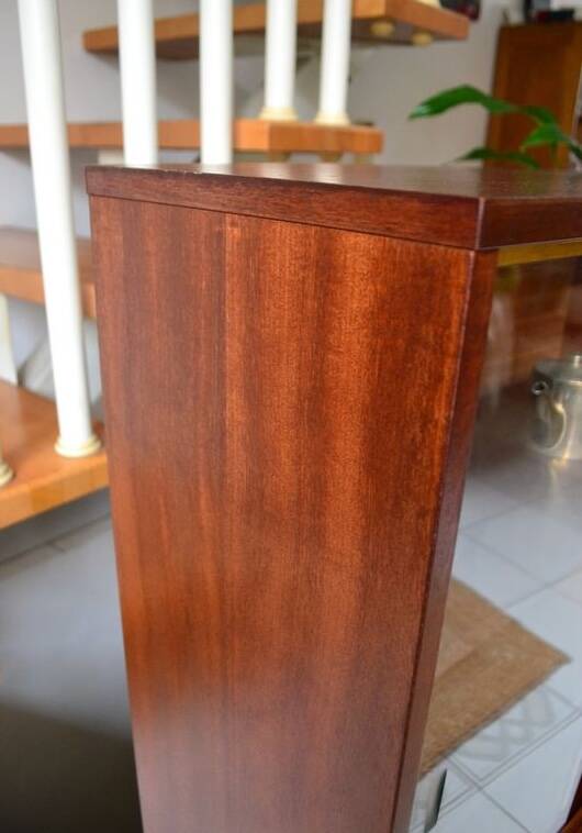 vintage mahogany low display cabinet