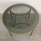 Circular bronze-gilded coffee tables Hollywood Regency Maison Charles