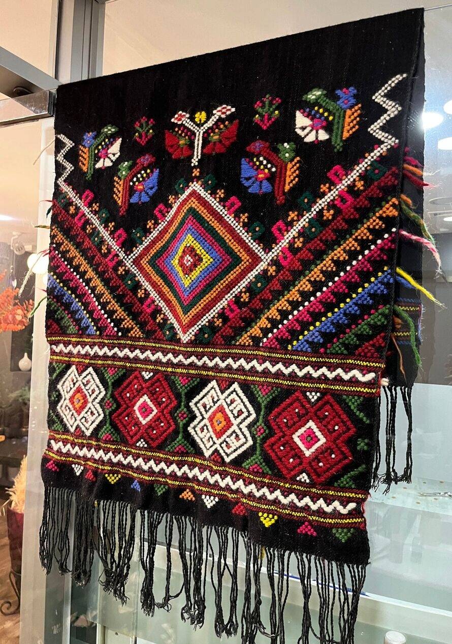 Old anatolian rug for sofa