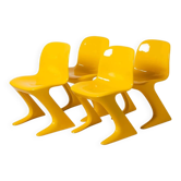Ensemble de 4 chaises emblématiques Z-stuhl conçues par Ernst Moeckl, Allemagne 1968