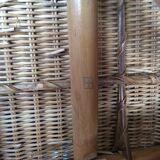 Vintage rattan set dining table and its 6 chairs