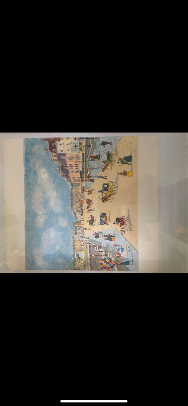 Huile originale signée Claude Marin – Scène de plage