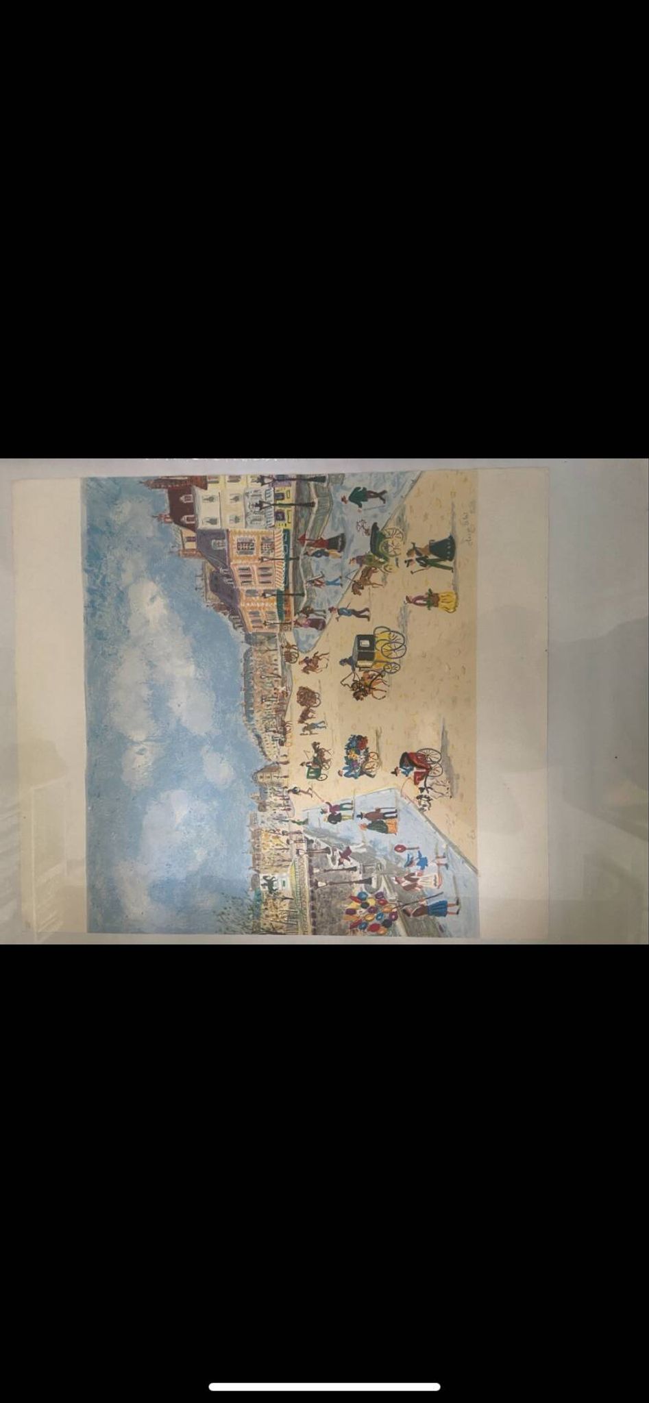 Claude Marin – Beach Scene – Original signed oil painting. Magnificent work.