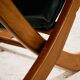 Beech armchair with leather upholstery