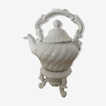 Théière porcelaine sur socle réchaud