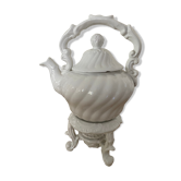 Théière porcelaine sur socle réchaud