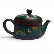 China, small cloisonné bronze teapot early 20th century