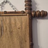 Antique turned wooden mirror in bamboo style, late 19th century A116