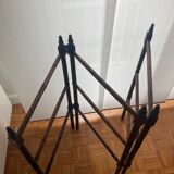 Turned wooden towel rack, 3 leaves