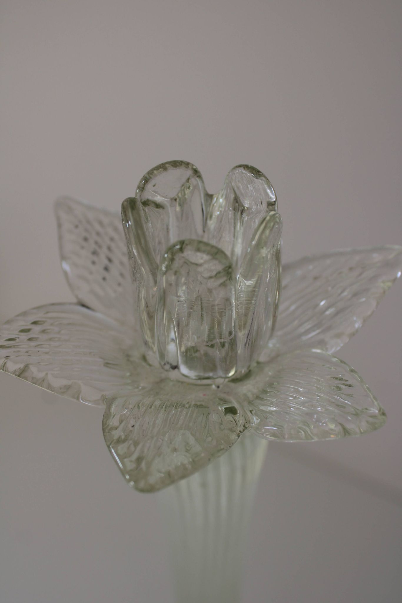 Grand bougeoir Murano transparent ancien