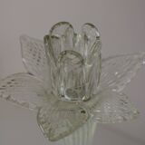 Large antique transparent Murano candlestick