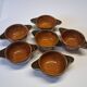 Set of 6 ear bowls in stoneware in very good condition.