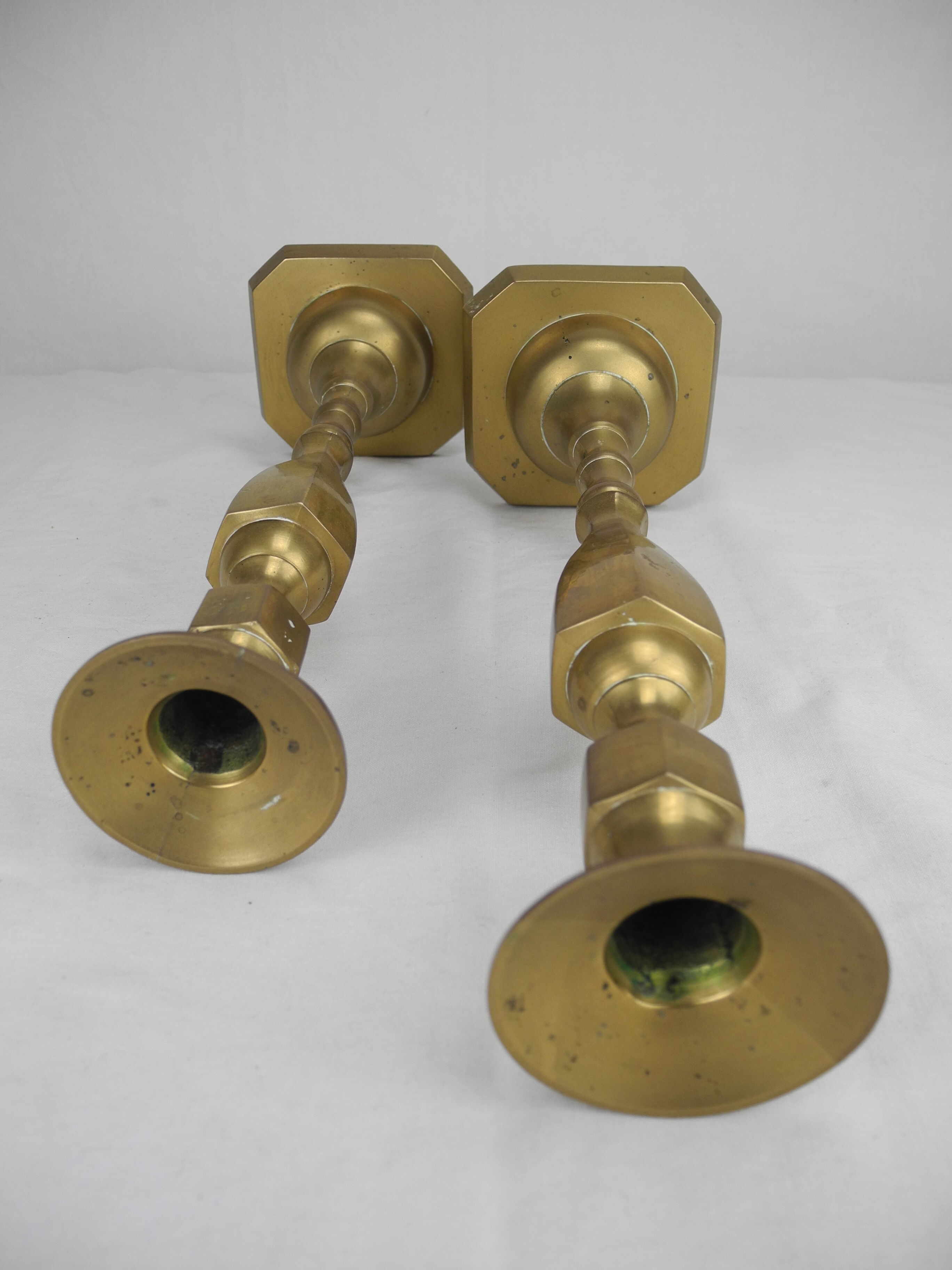 Pair candlesticks brass