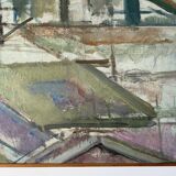 Vintage oil on canvas by S.Ekengren Architectural Landscape at Cadaques