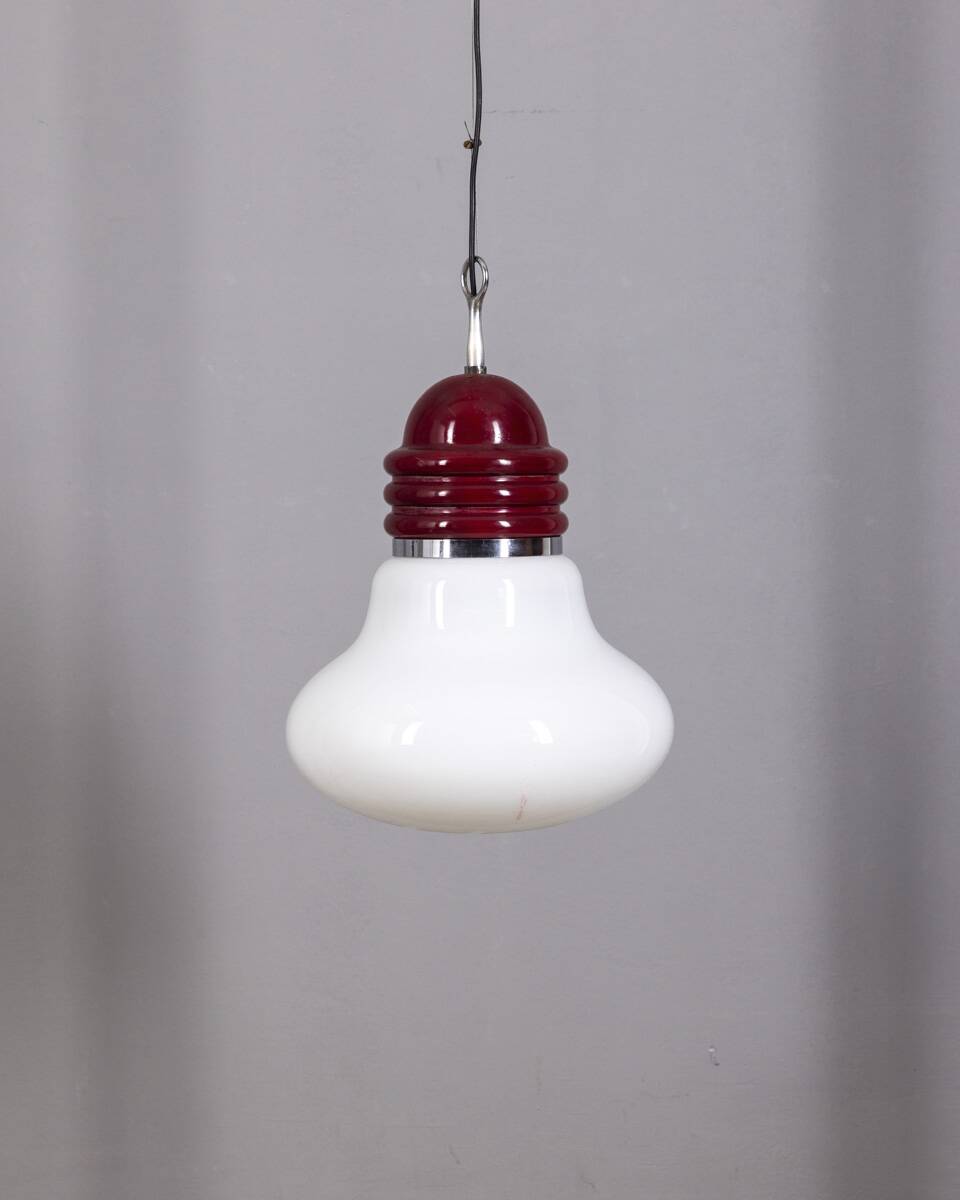 Vintage Glass and Metal Arianna Pendant Lamp by Piero Brombin for Artemide,