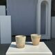 Set of 2 cups in Indonesian ceramic (brown & speckled glazed matte)