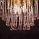 Lady Michelle, grand lustre en verre de Murano et cristal à gouttes roses, 1