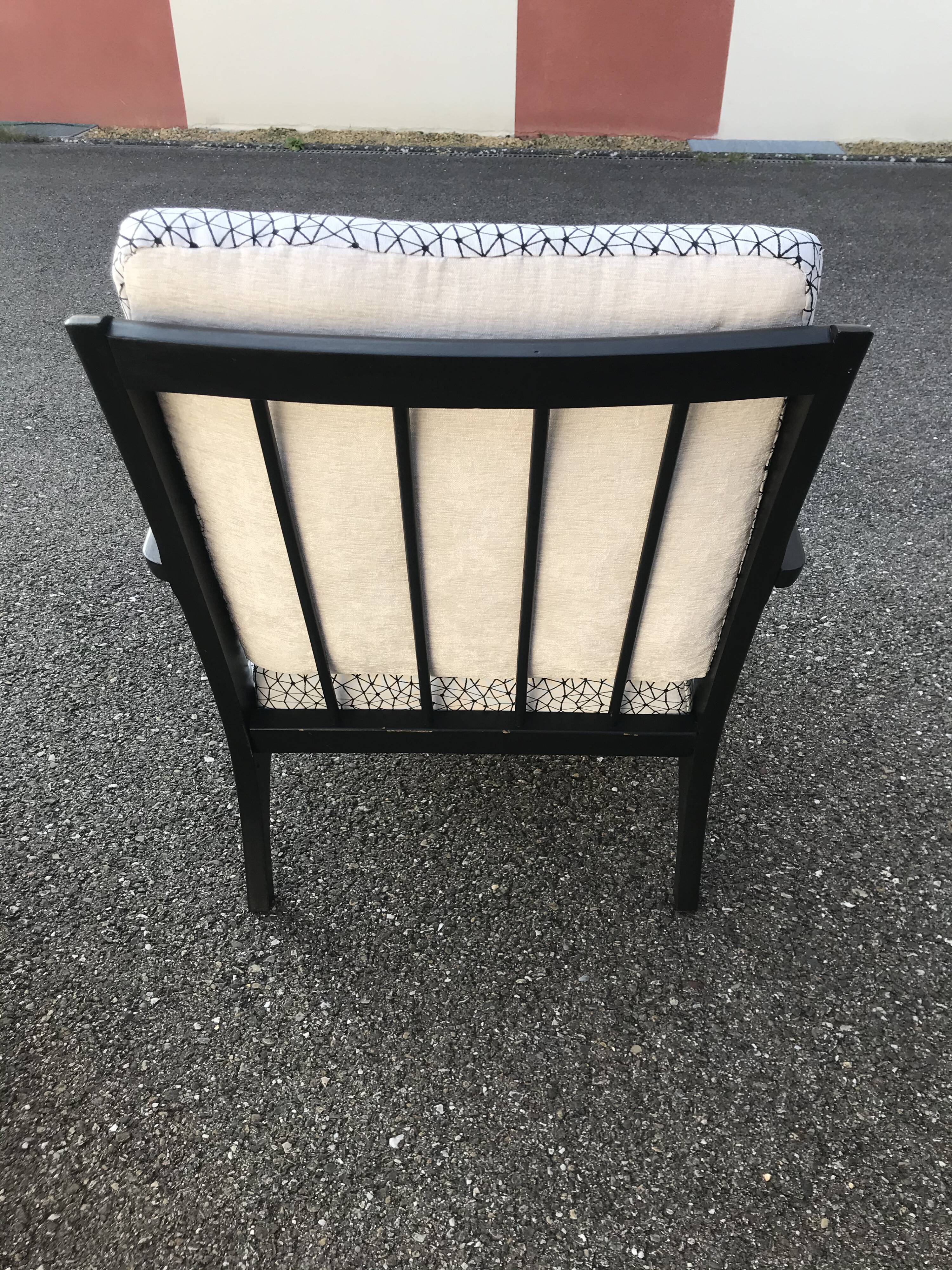 Armchairs with black and white patterns vintage 60s