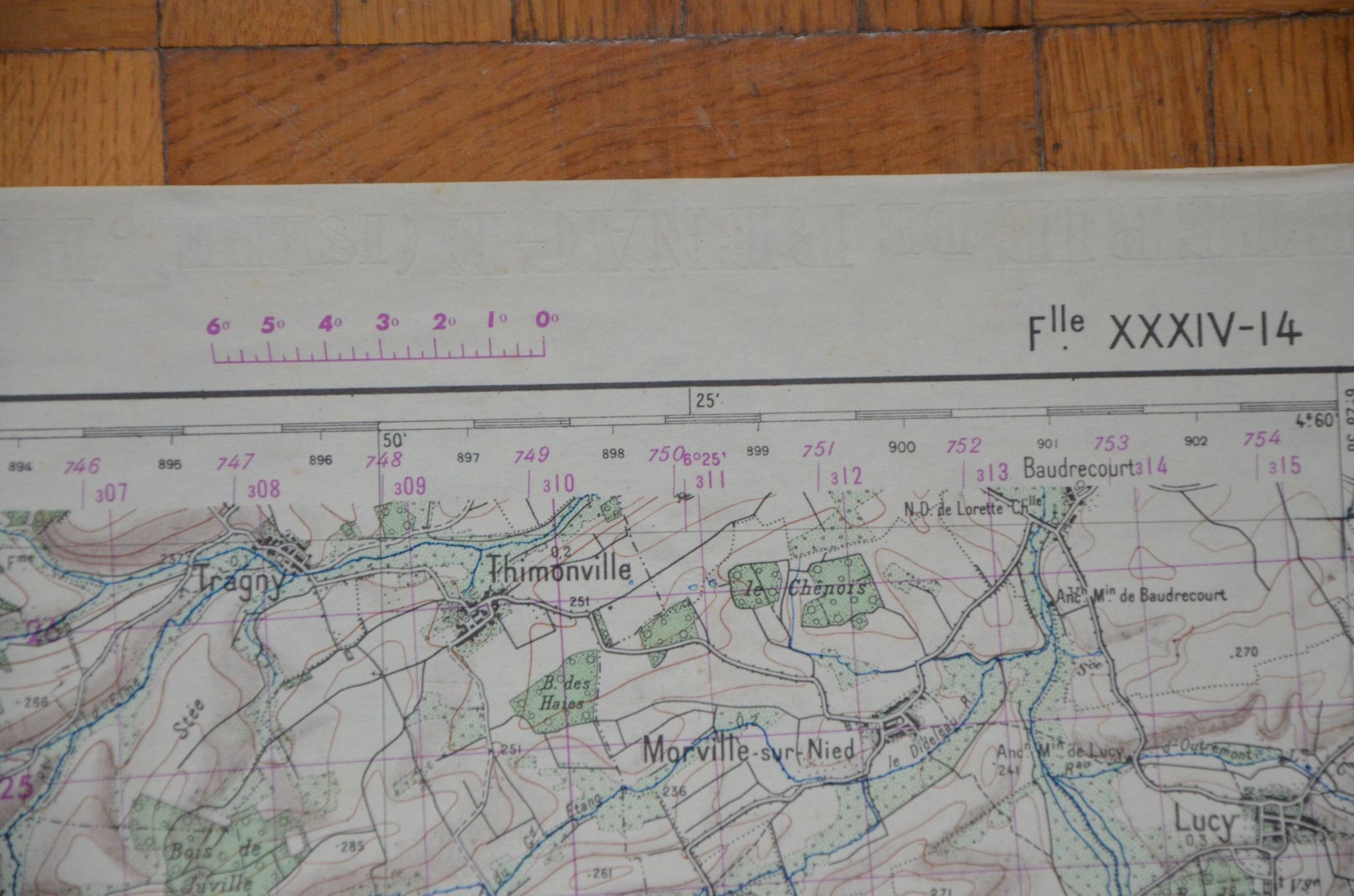 Vintage map of Nomeny