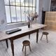 Solid oak farmhouse table with integrated extensions 1950
