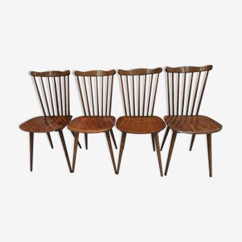Suite of 4 chairs by Bistrot Baumann Model Menuet vintage 1980