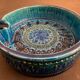 Italian blue ceramic ashtray, design Aldo Londi for Bitossi, 1960