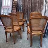 6 chairs canned Louis XV style