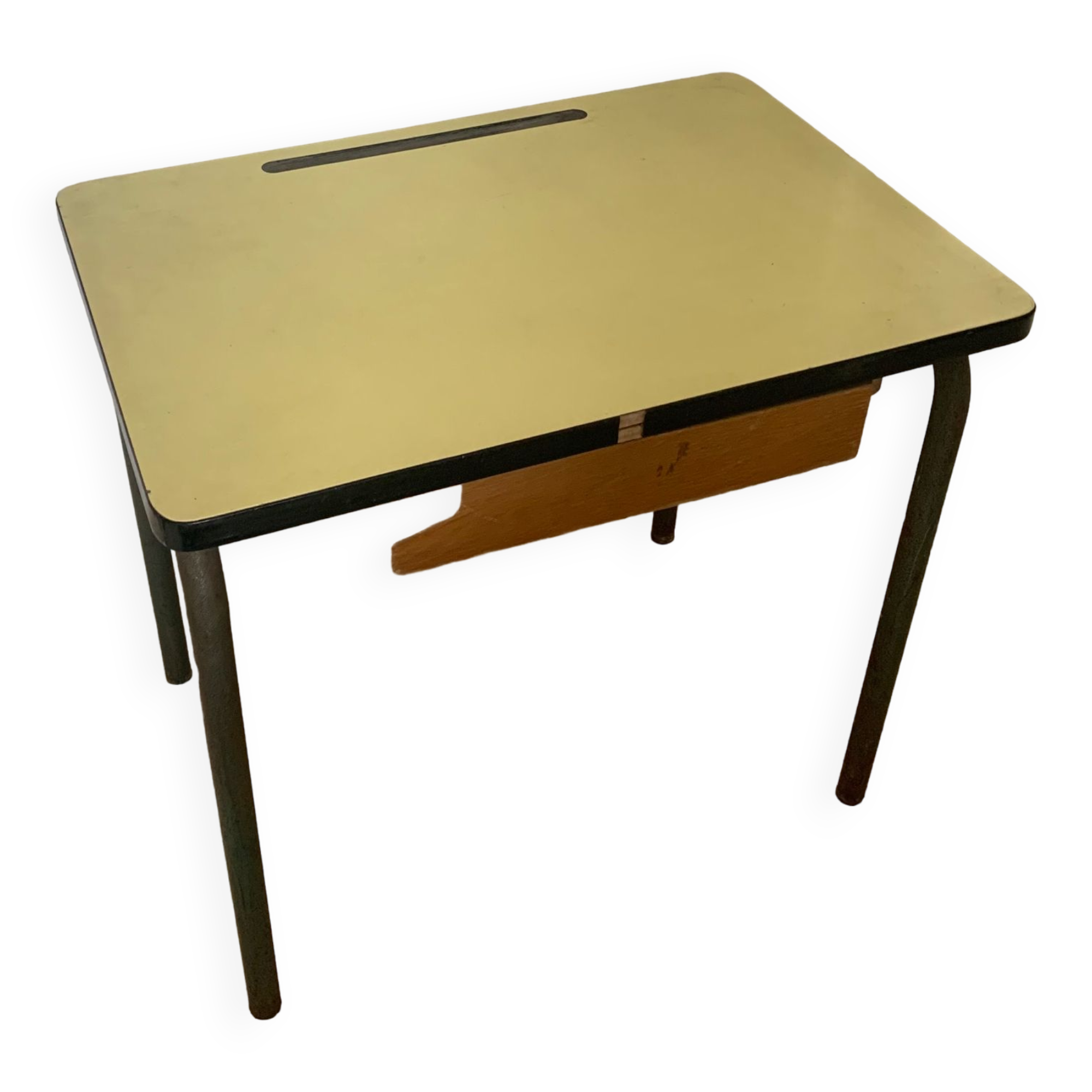 Yellow Formica child school desk
