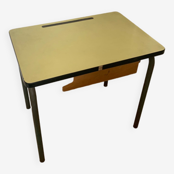 Yellow Formica child school desk