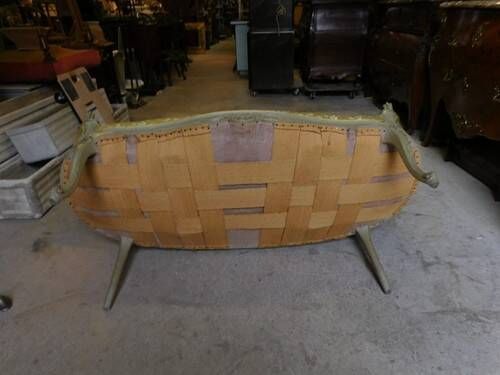 LOUIS XV 2-SEATER SOFA GREEN GREY
