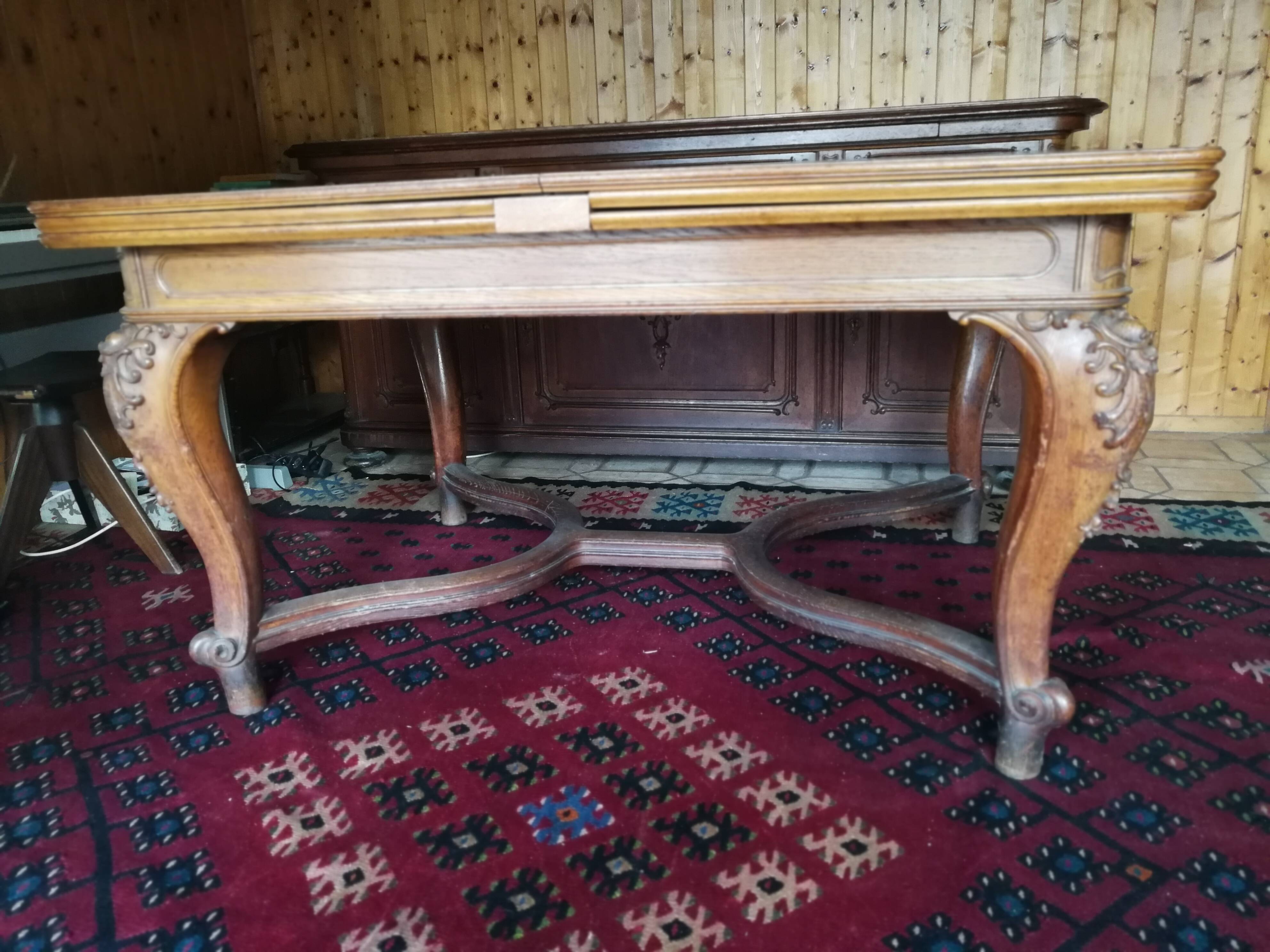 Large table for 12 people with extensions, Louis XV style.