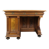 Antique Desk With Small Cabinet Made In Walnut From 1860s