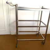 Table roulante metal et verre sable