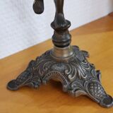 Pair of antique candlesticks in bronze and brass