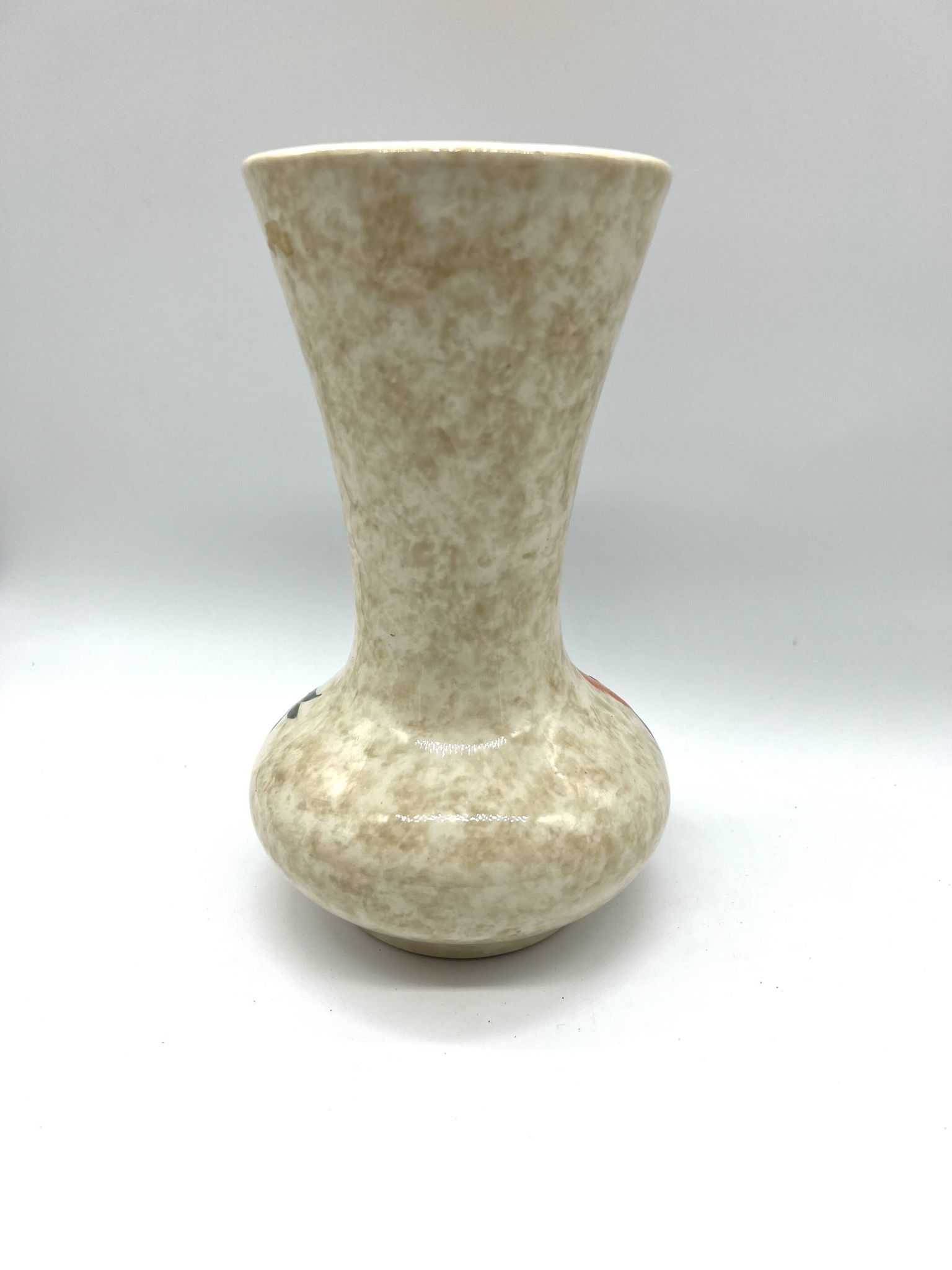 Vase vintage en céramique signé Roy – Décor Main – Années 60/70