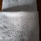 Pair of monogrammed pillowcases