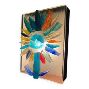 Lampe applique murale en pâte de verre 70s
