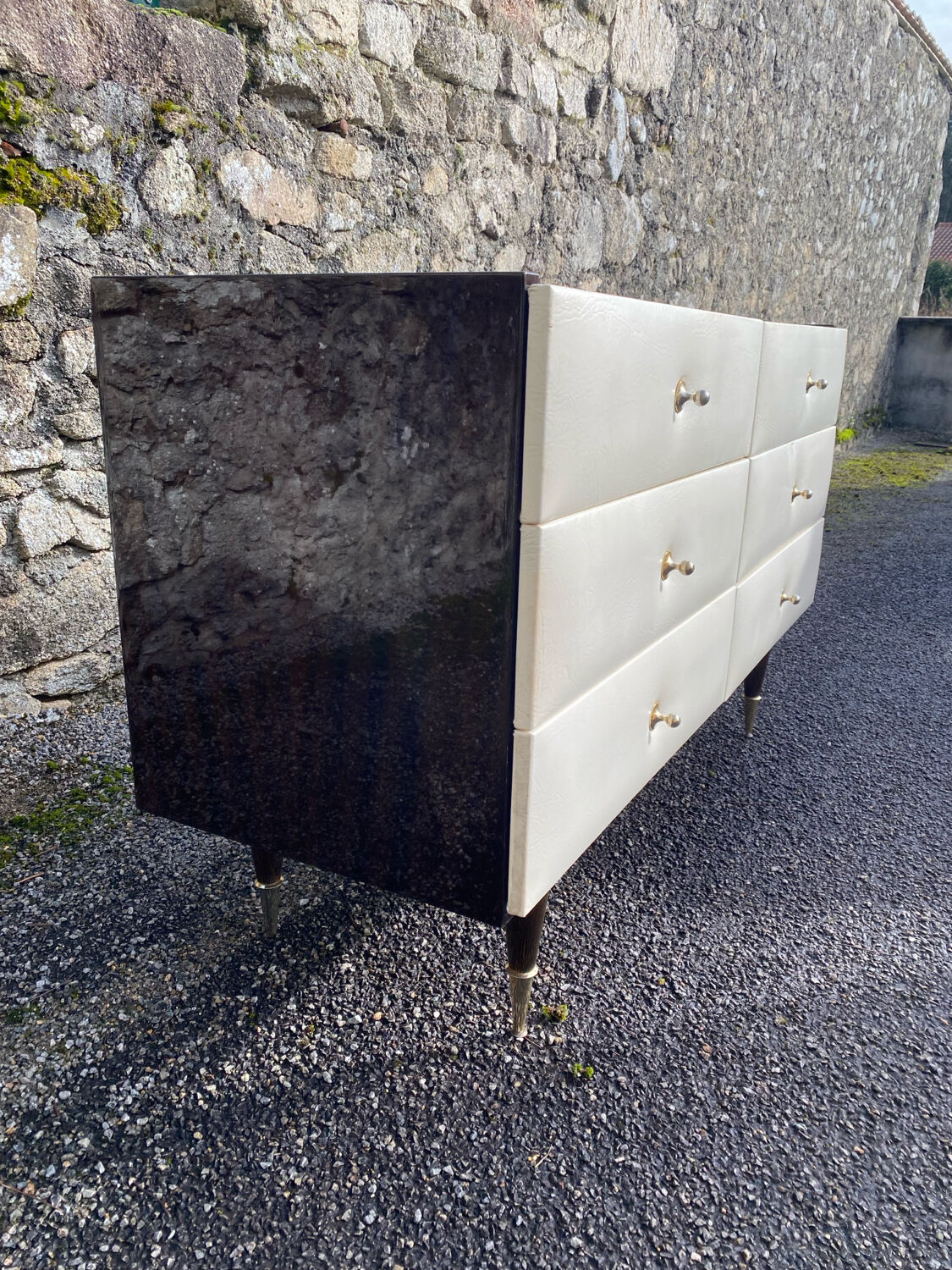 VINTAGE DRESSING TABLE WITH 6 DRAWERS 1960-1970 ROGER LANDAULT