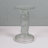 Scandinavian glass candlestick "ice glass" – Finnish design – 1960s