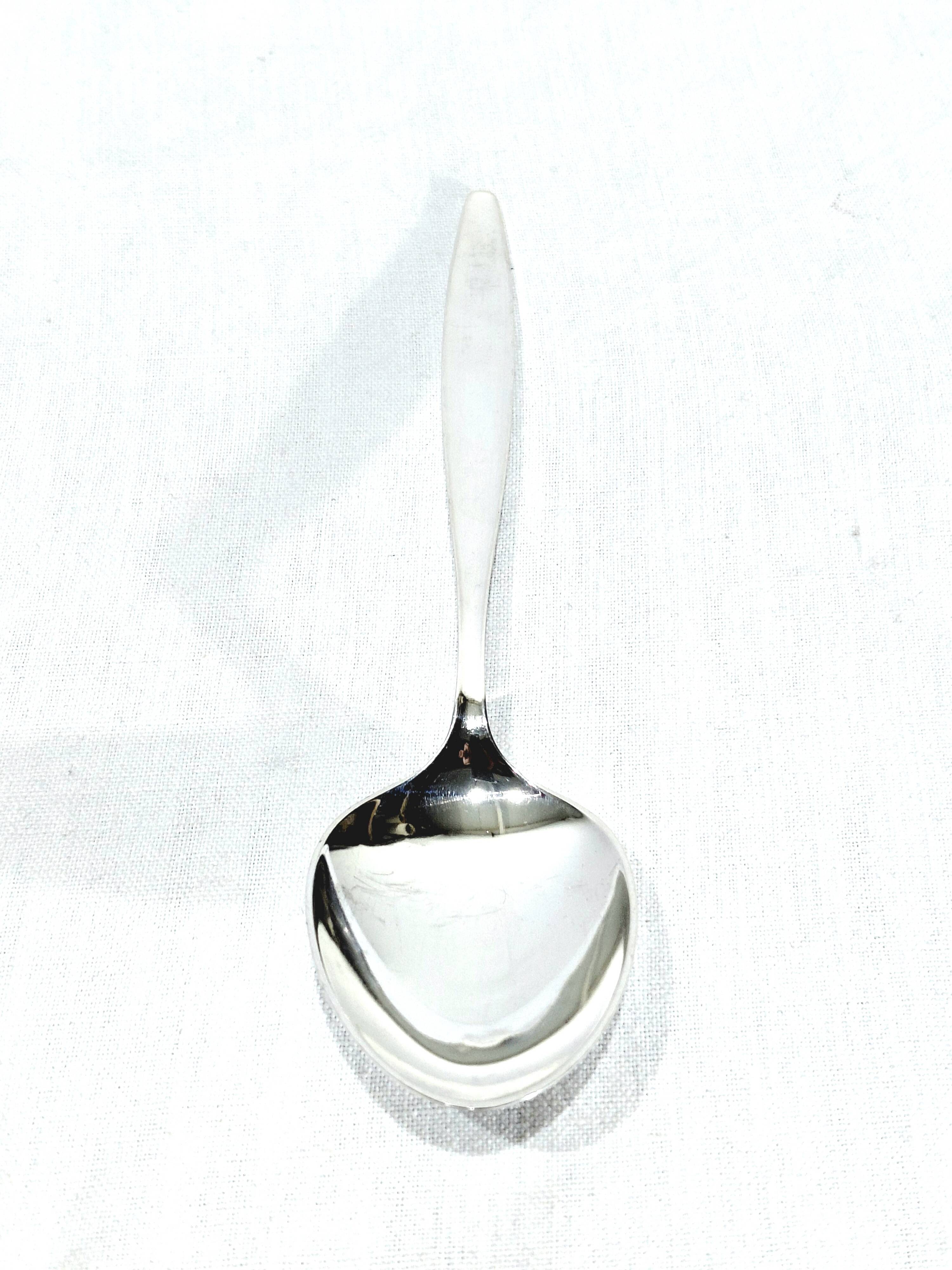 Georg jensen - cypress model - set of 6 table spoons in silver