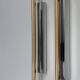 Pair of XL vintage wall lights, chrome metal and transparent ABS, Italy, 1980.